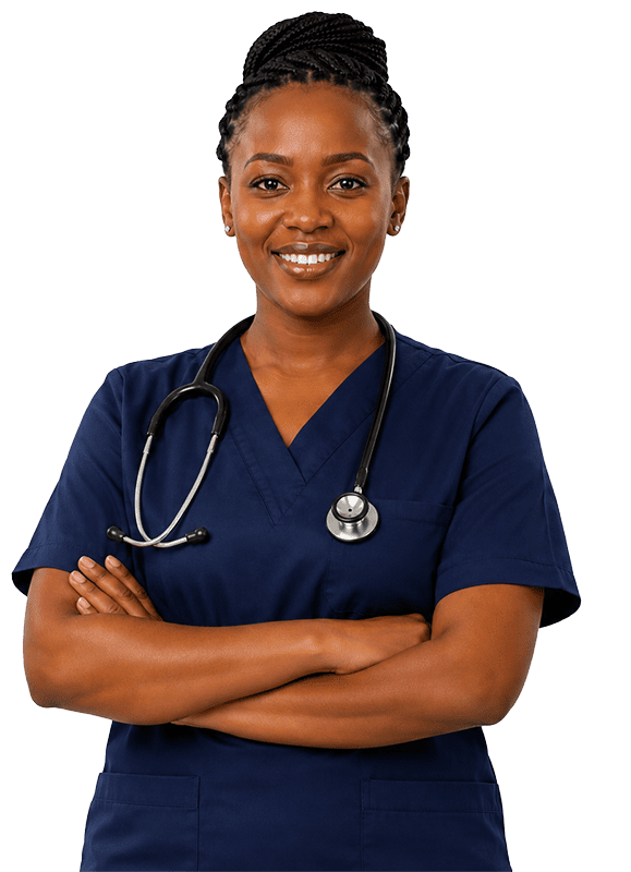 an image of a confident professional nurse. paula homecare services